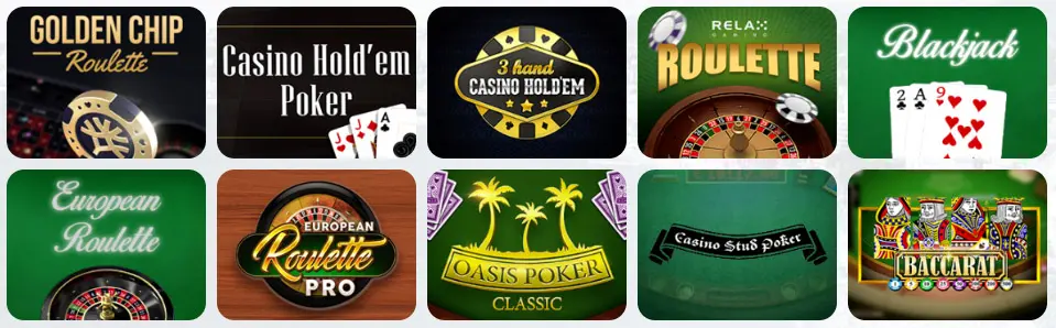 Jeux de table au Bit Casino